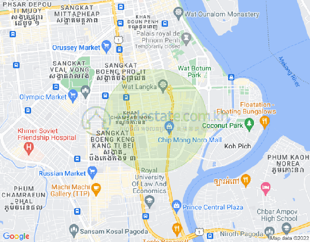 万景岗1分区（BKK1), 波哥堪, 金边地图