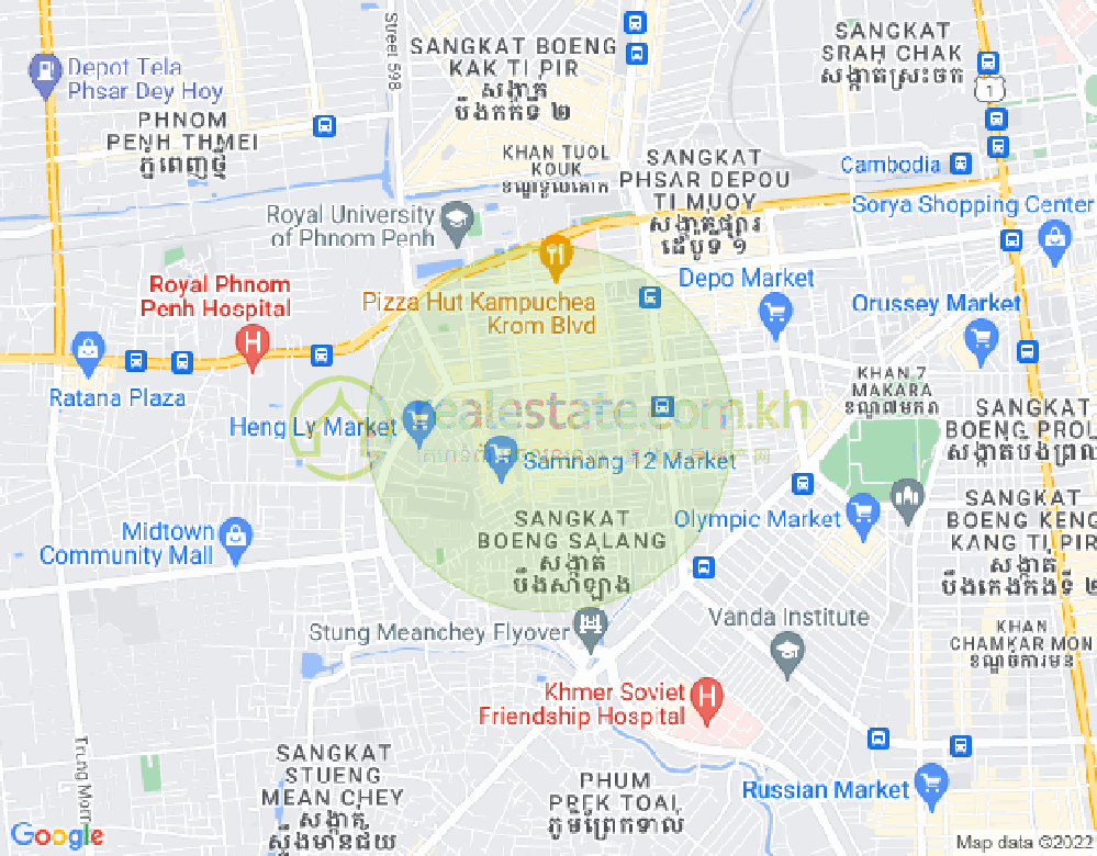 Map of Phsar Depou II, Toul Kork, Phnom Penh