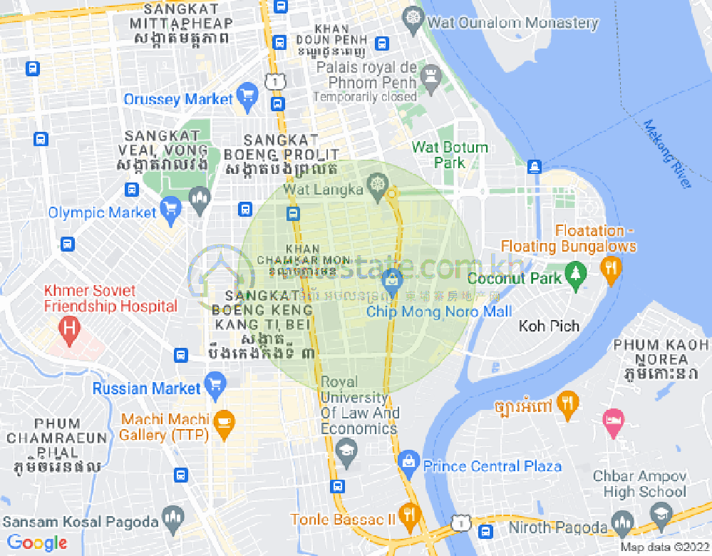 Mapa: BKK 1, Boeng Keng Kang, Phnom Penh