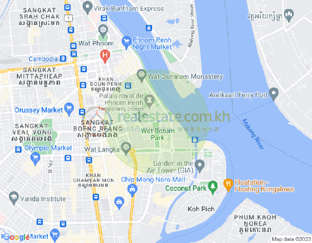 Carte de Chakto Mukh, Daun Penh, Phnom Penh