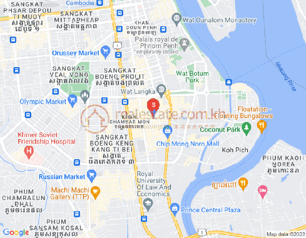 Mapa: BKK 1, Boeng Keng Kang, Phnom Penh