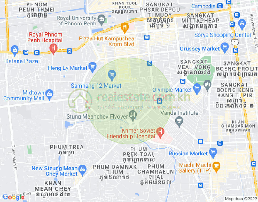 Mapa: Boeung Salang, Toul Kork, Phnom Penh