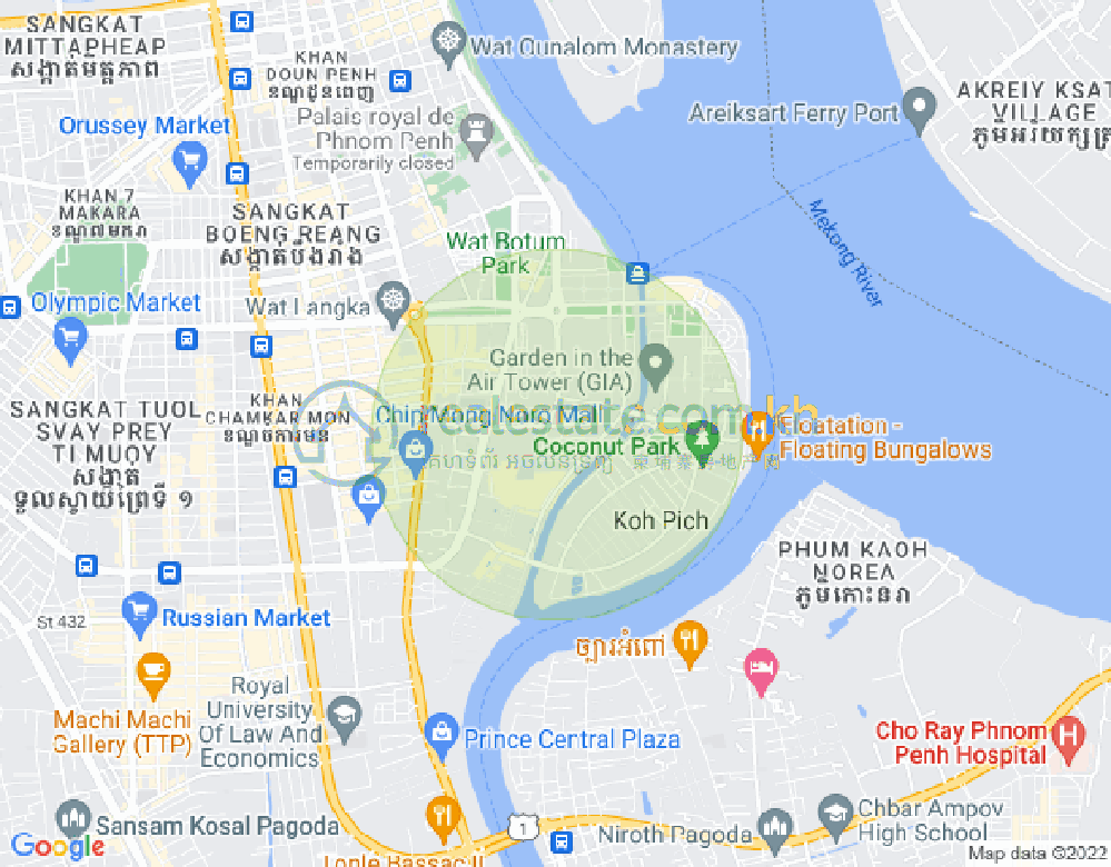 แผนที่ โตนเลบาสัก, จัมการมอน, พนมเปญ