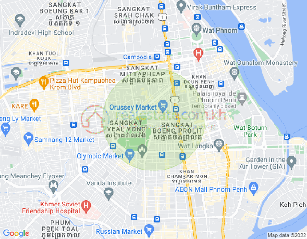 乌亚西1分区, 马卡拉区, 金边地图
