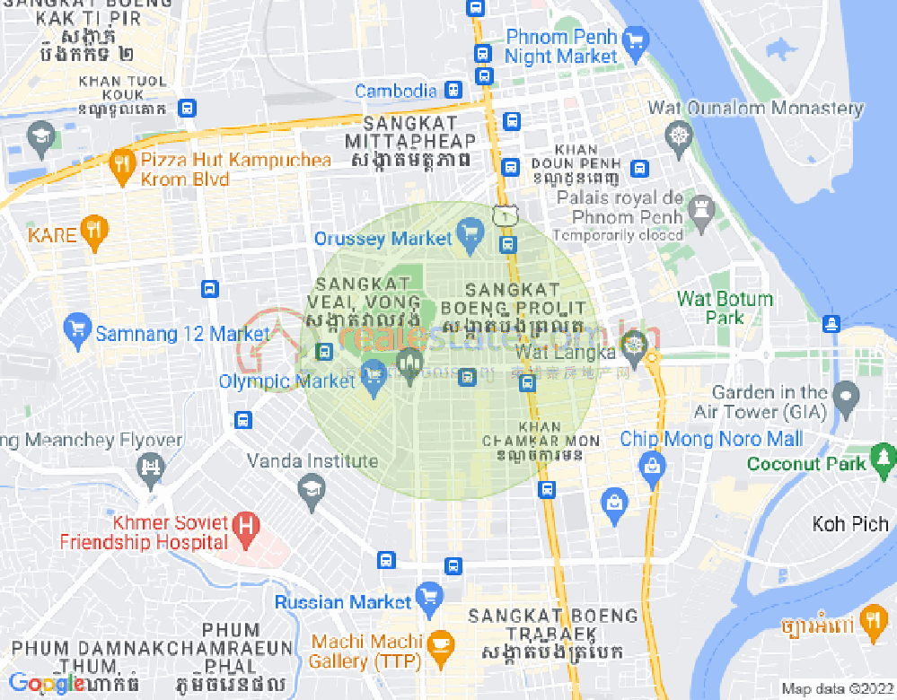 Veal Vong镇, 马卡拉区, 金边地图