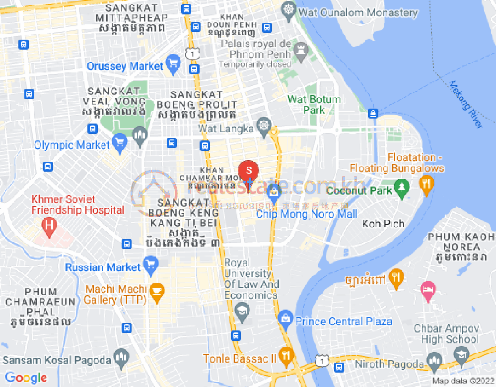 Mapa: BKK 1, Boeng Keng Kang, Phnom Penh