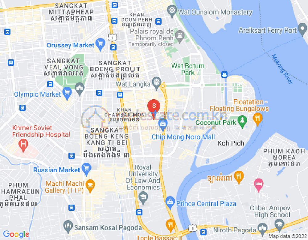 Map of BKK 1, Boeng Keng Kang, Phnom Penh