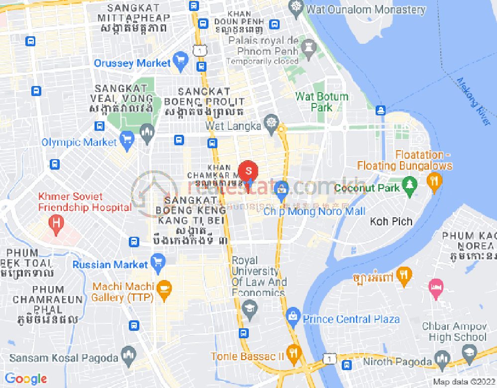 Map of BKK 1, Boeng Keng Kang, Phnom Penh
