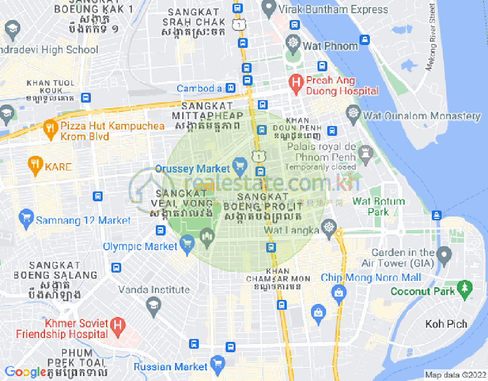 Mapa: Boeung Prolit, 7 Makara, Phnom Penh