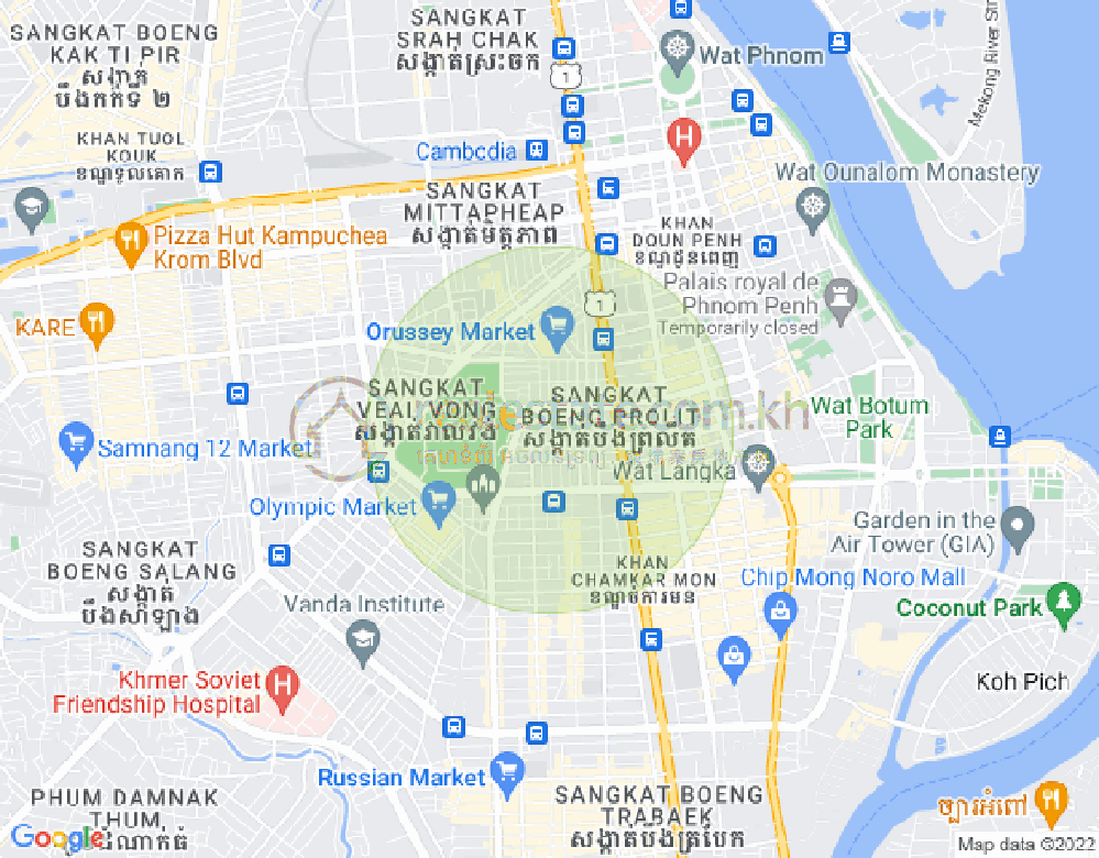 แผนที่ Boeung Prolit, เจ็ดมกรา, พนมเปญ