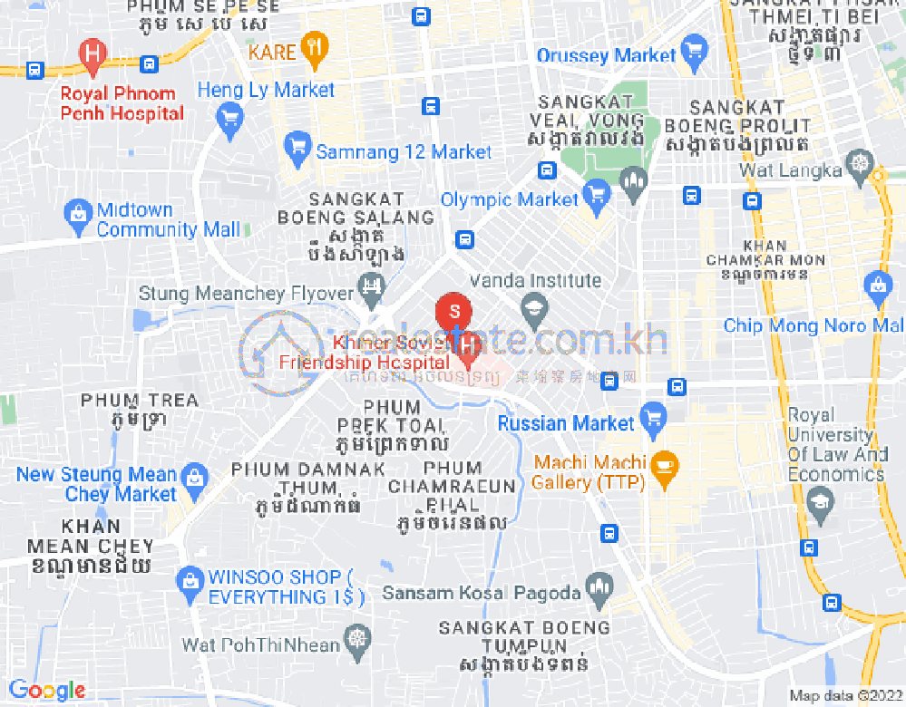 Boeung Tumpun分区, 棉芷区, 金边地图