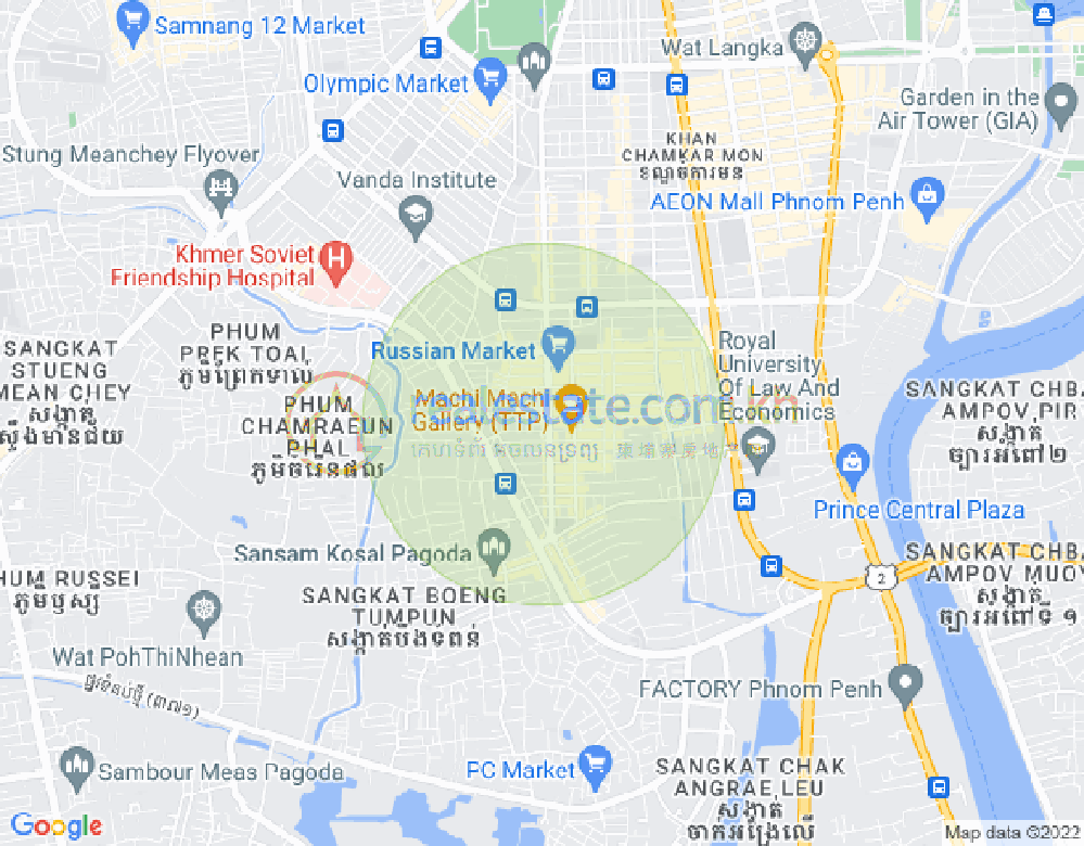 トゥールトンポン1, チャムカモン, プノンペンの地図