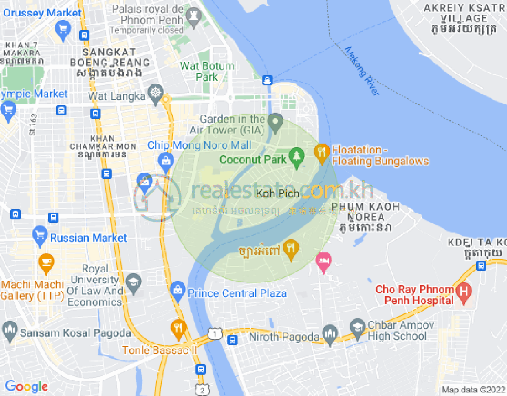 ផែនទី ទន្លេបាសាក់, ចំការមន, ភ្នំពេញ
