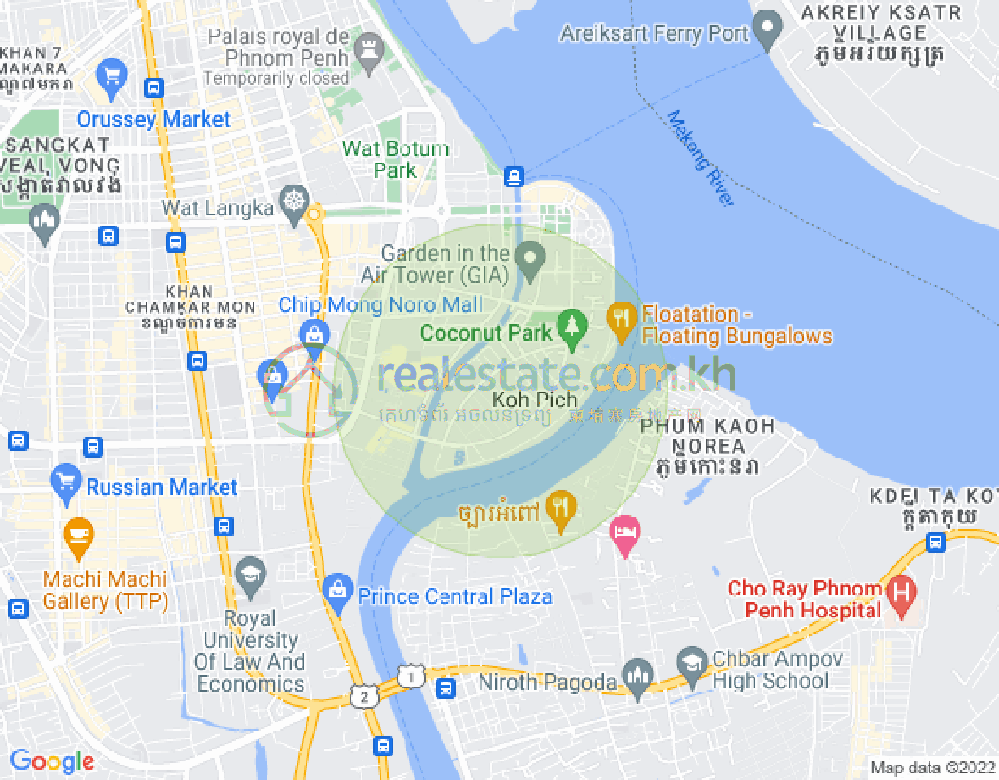 ផែនទី ទន្លេបាសាក់, ចំការមន, ភ្នំពេញ