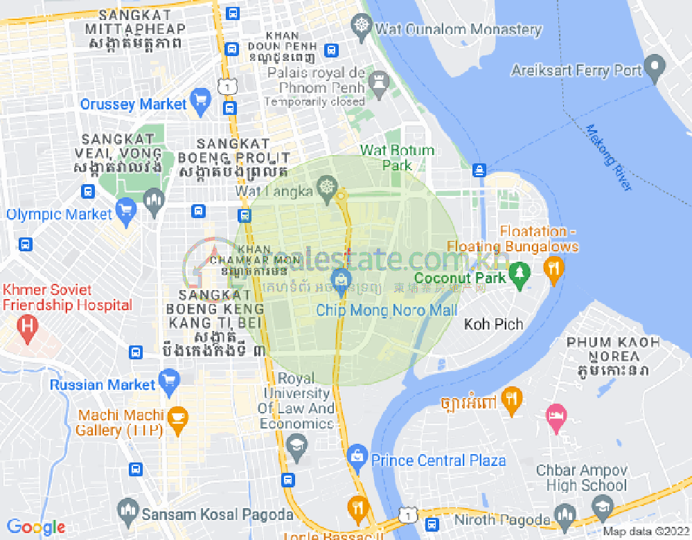 Carte de BKK 1, Boeng Keng Kang, Phnom Penh