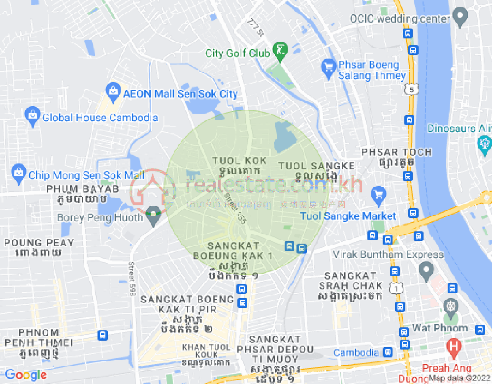 トゥールサンケ, ルッセイケオ, プノンペンの地図