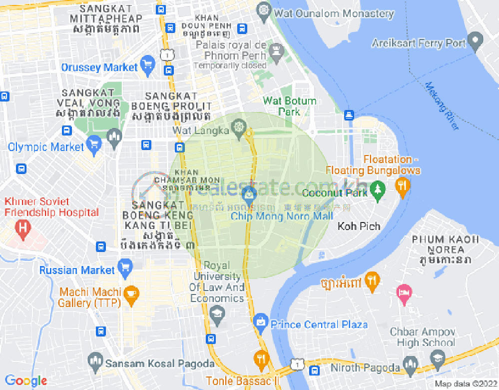 Carte de BKK 1, Boeng Keng Kang, Phnom Penh