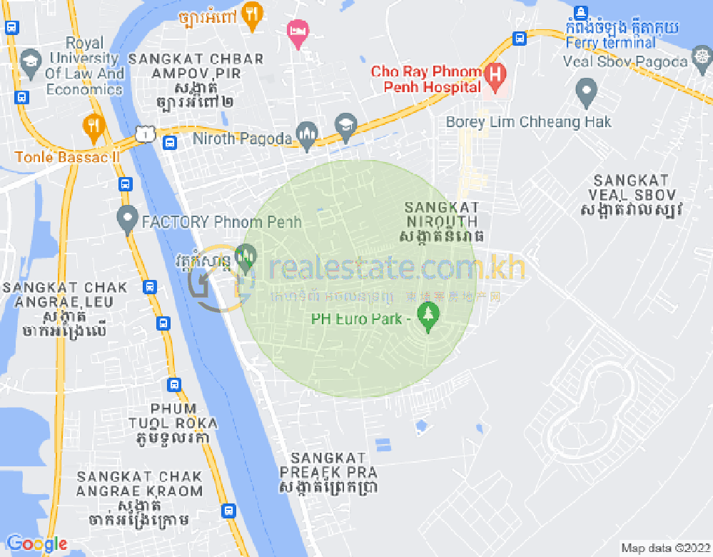 Nirouth分区, 铁桥头区, 金边地图