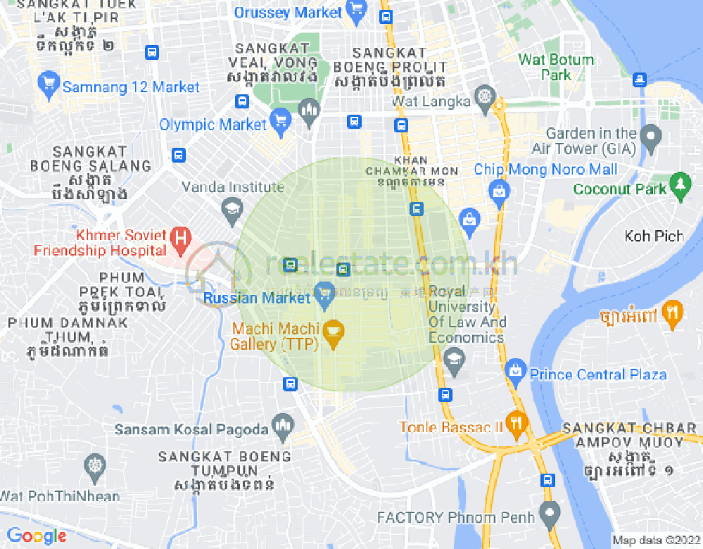 万景岗3分区（BKK3), 波哥堪, 金边地图