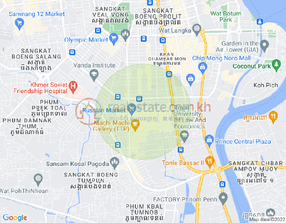 万景岗3分区（BKK3), 波哥堪, 金边地图