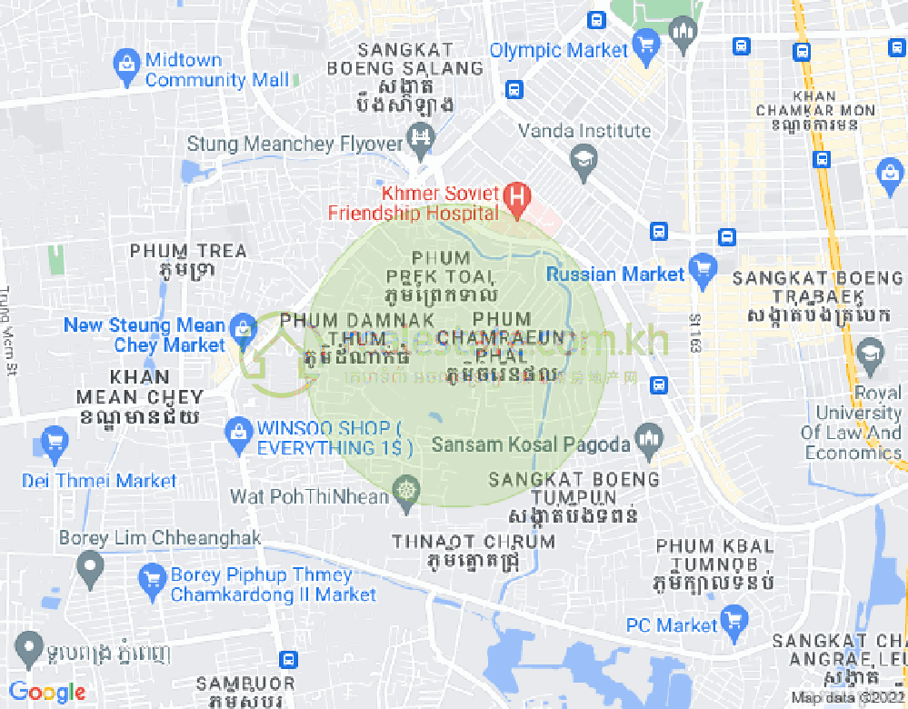 Map of BKK 3, Boeng Keng Kang, Phnom Penh