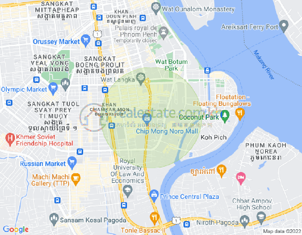 Carte de BKK 1, Boeng Keng Kang, Phnom Penh