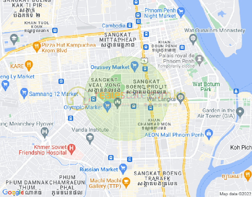 Mapa: Boeung Prolit, 7 Makara, Phnom Penh