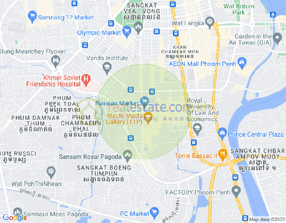 Map of Toul Tum Poung 2, Chamkarmon, Phnom Penh