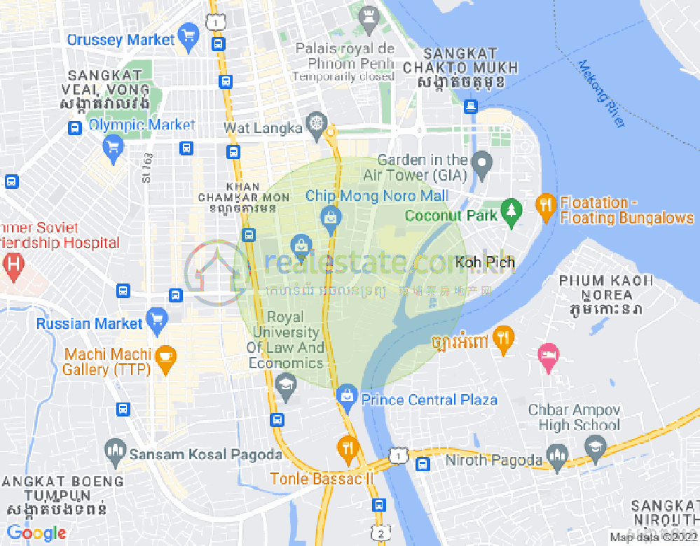 百色河分区, 占卡蒙, 金边地图