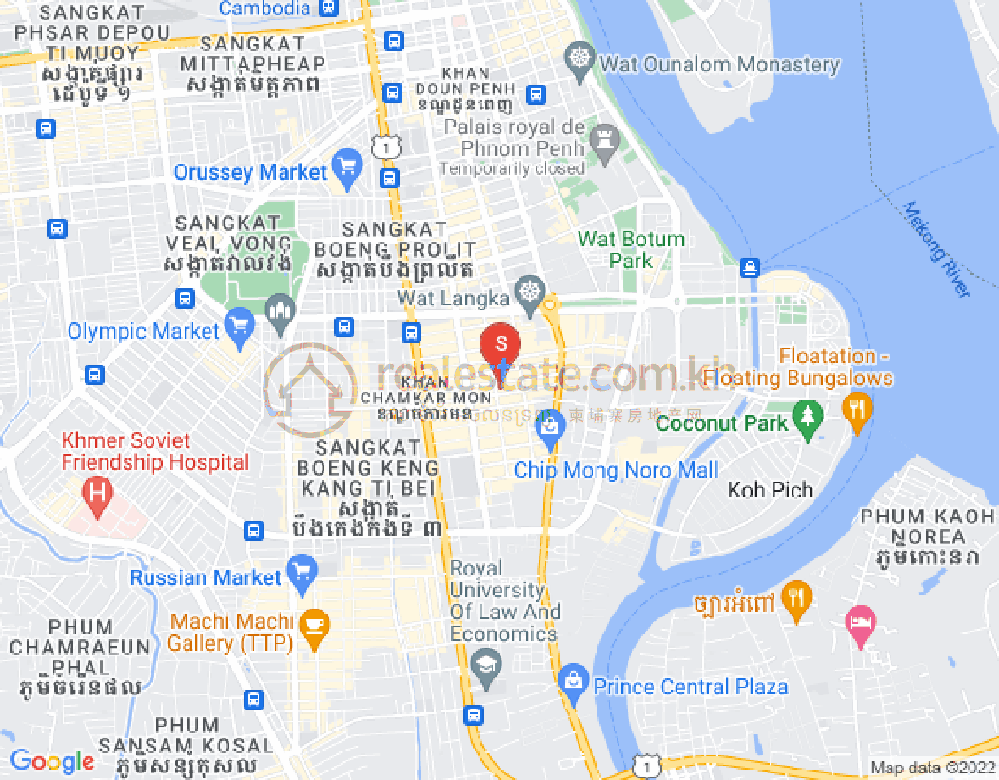 Mapa: BKK 1, Boeng Keng Kang, Phnom Penh