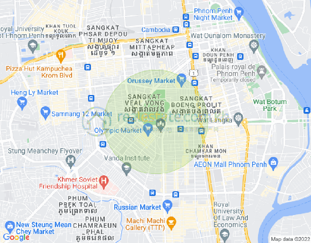 Mapa: Olympic, Boeng Keng Kang, Phnom Penh