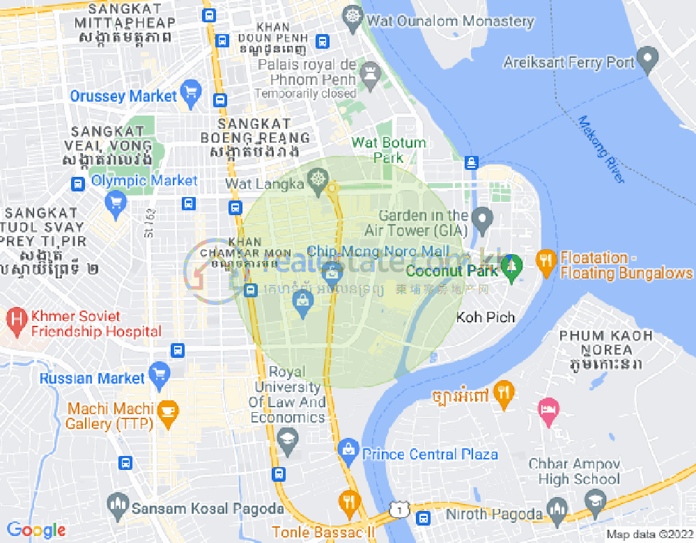 万景岗3分区（BKK3), 波哥堪, 金边地图