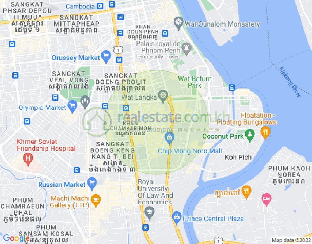 Map of BKK 1, Boeng Keng Kang, Phnom Penh