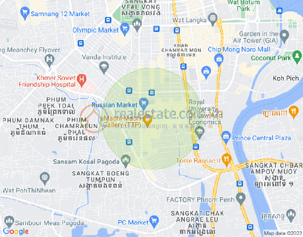 Map of Toul Tum Poung 1, Chamkarmon, Phnom Penh