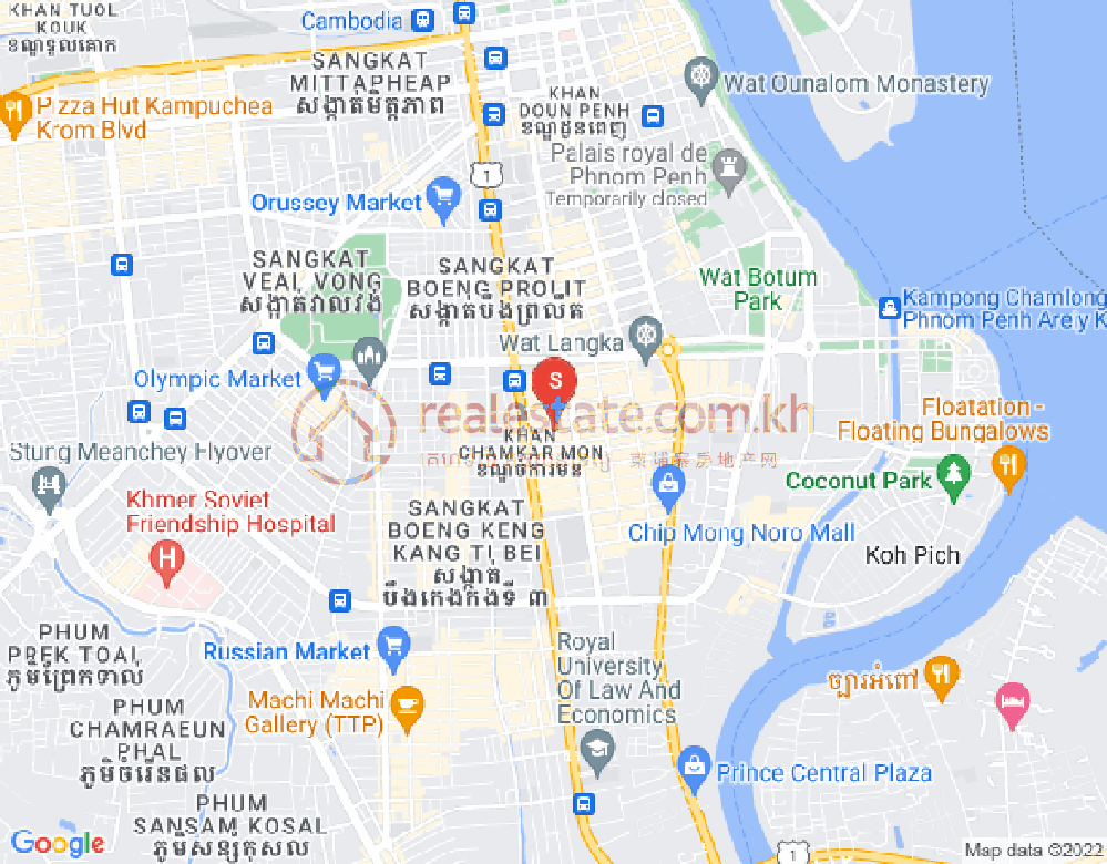 Mapa: BKK 1, Boeng Keng Kang, Phnom Penh