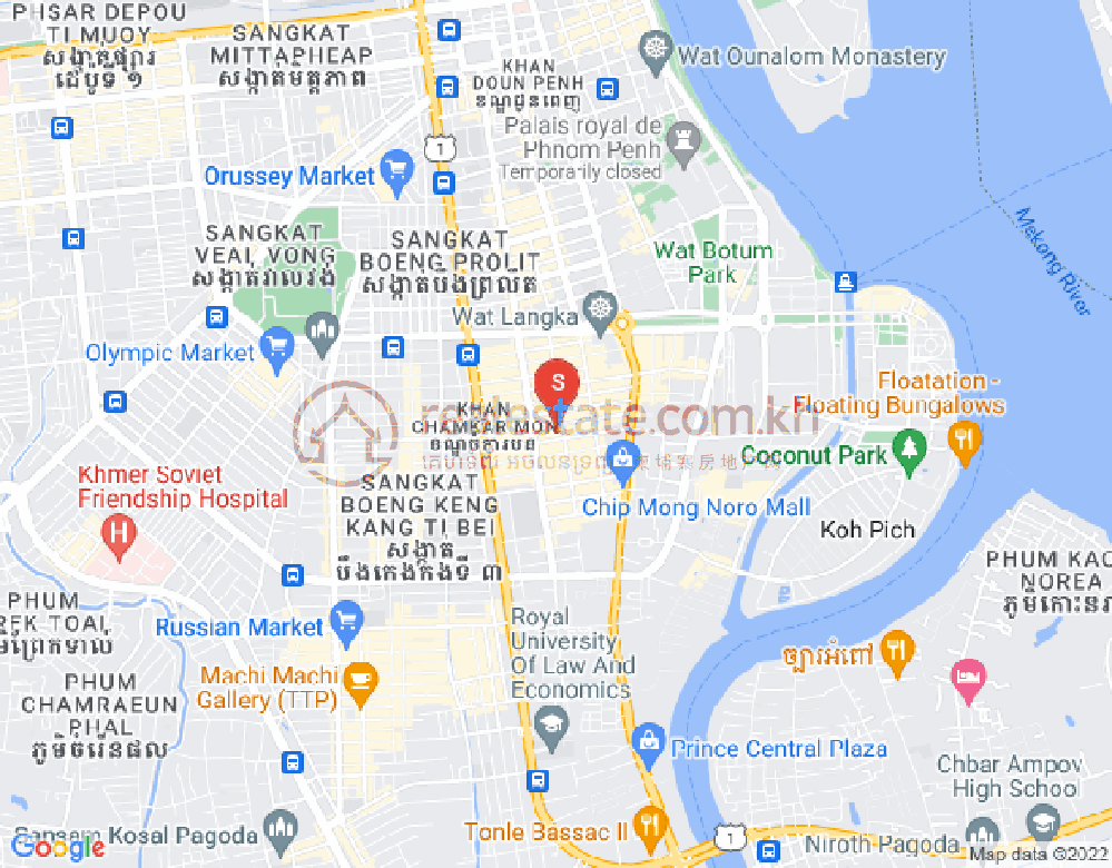 Carte de BKK 1, Boeng Keng Kang, Phnom Penh