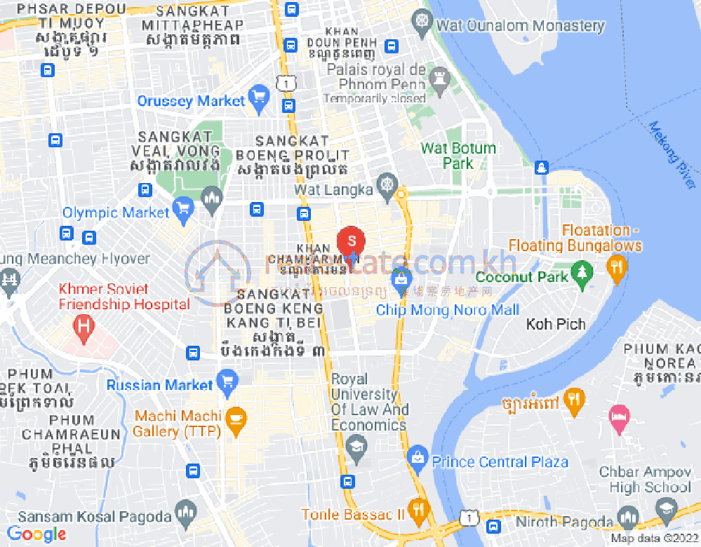 Mapa: BKK 1, Boeng Keng Kang, Phnom Penh