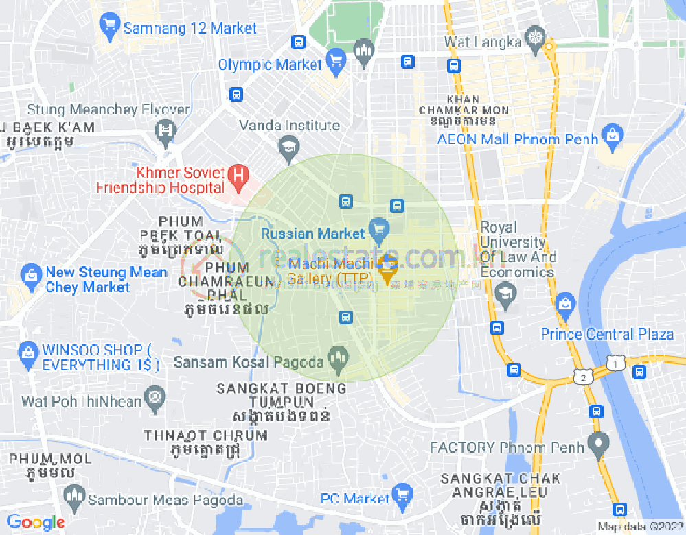 Mapa: Toul Tum Poung 1, Chamkarmon, Phnom Penh