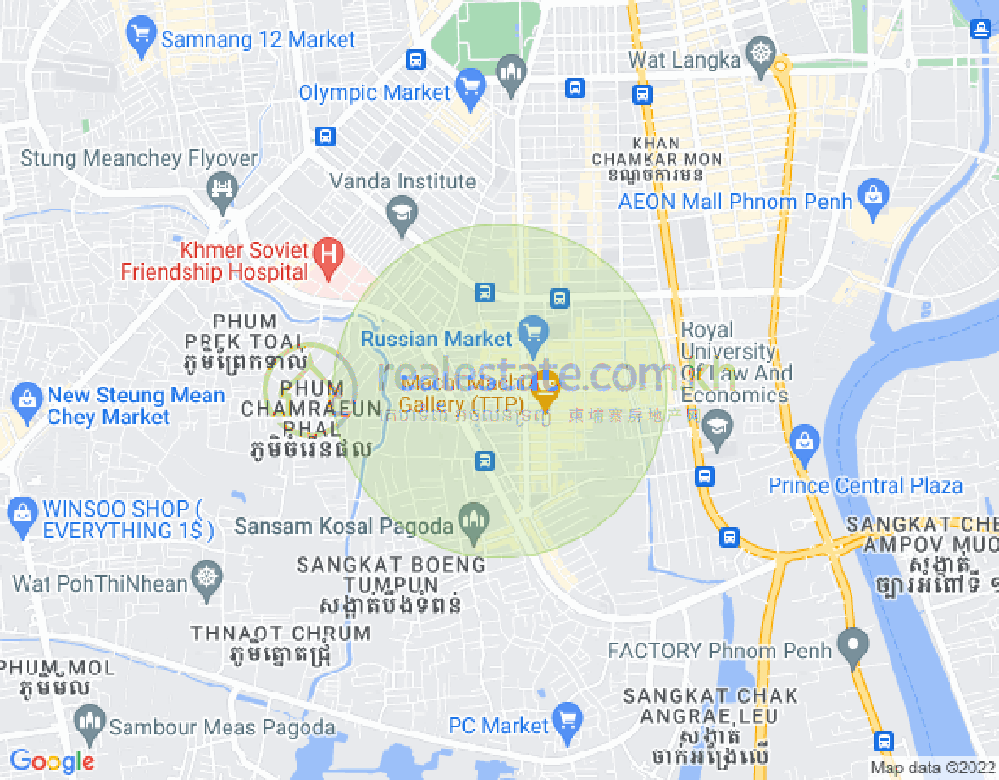 Карта Тул Том Пунг 1, Чамкармон, Пномпень