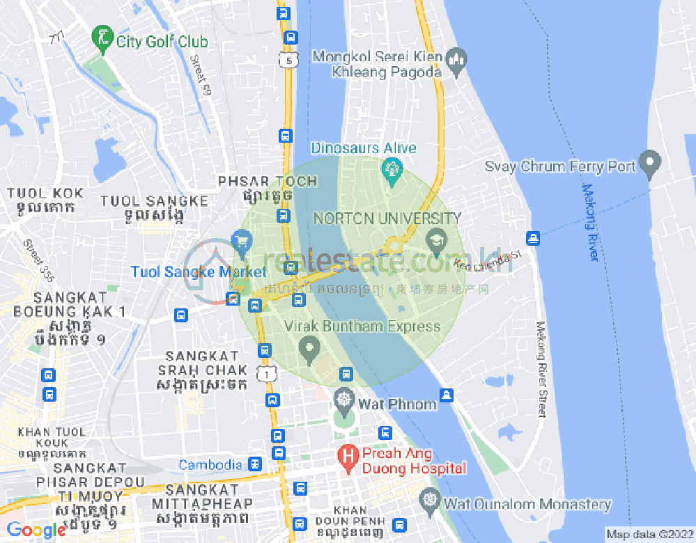 水净华区, 金边地图