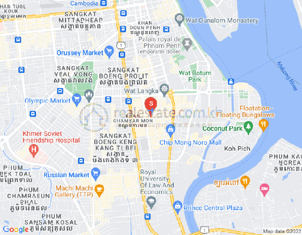 万景岗2分区（BKK2), 波哥堪, 金边地图