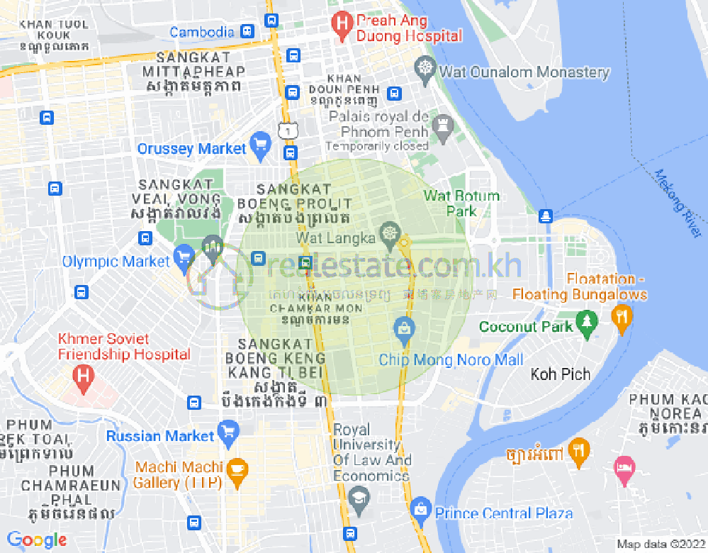 Mapa: 288 BKK1, BKK 1, Boeng Keng Kang, Phnom Penh