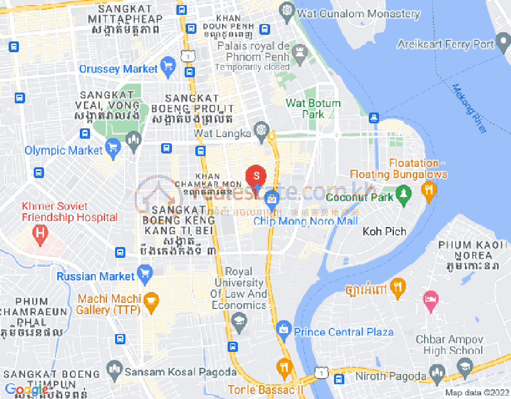 Map of BKK 1, Boeng Keng Kang, Phnom Penh