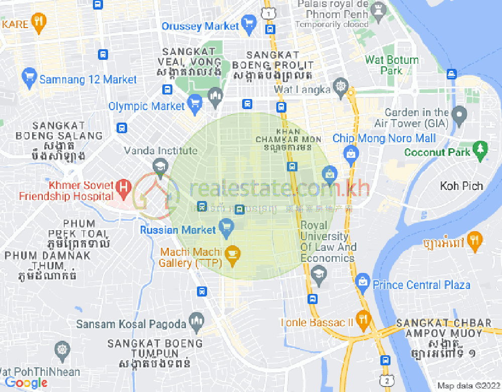 Mapa: BKK3, BKK 3, Boeng Keng Kang, Phnom Penh