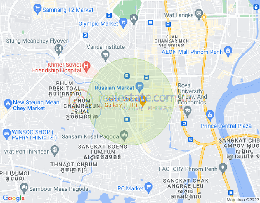 Map of Toul Tum Poung 1, Chamkarmon, Phnom Penh