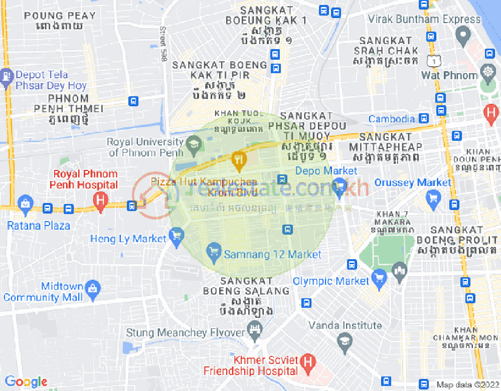Карта Туек L'ak 1, Тул Кок, Пномпень
