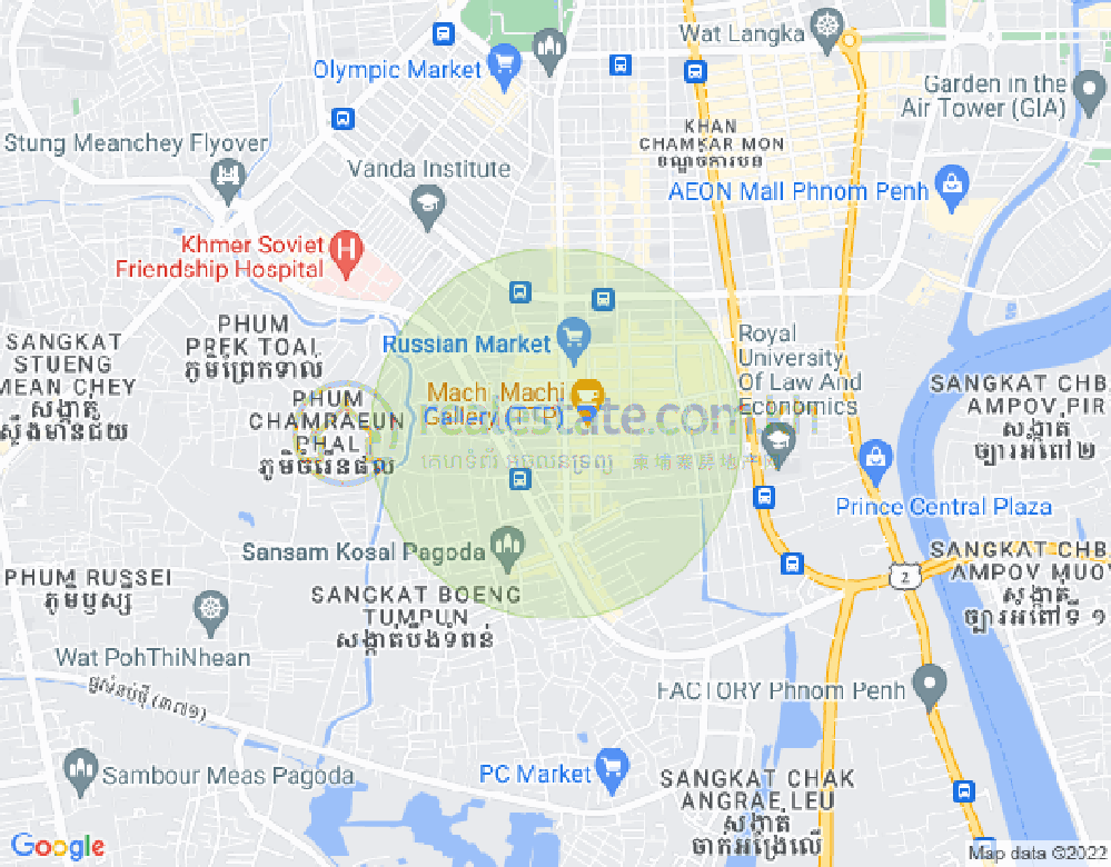 Map of Toul Tum Poung 1, Chamkarmon, Phnom Penh