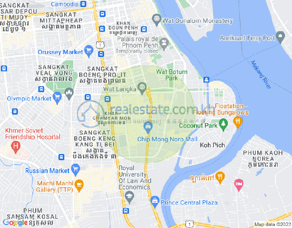 Mapa: BKK 1, Boeng Keng Kang, Phnom Penh