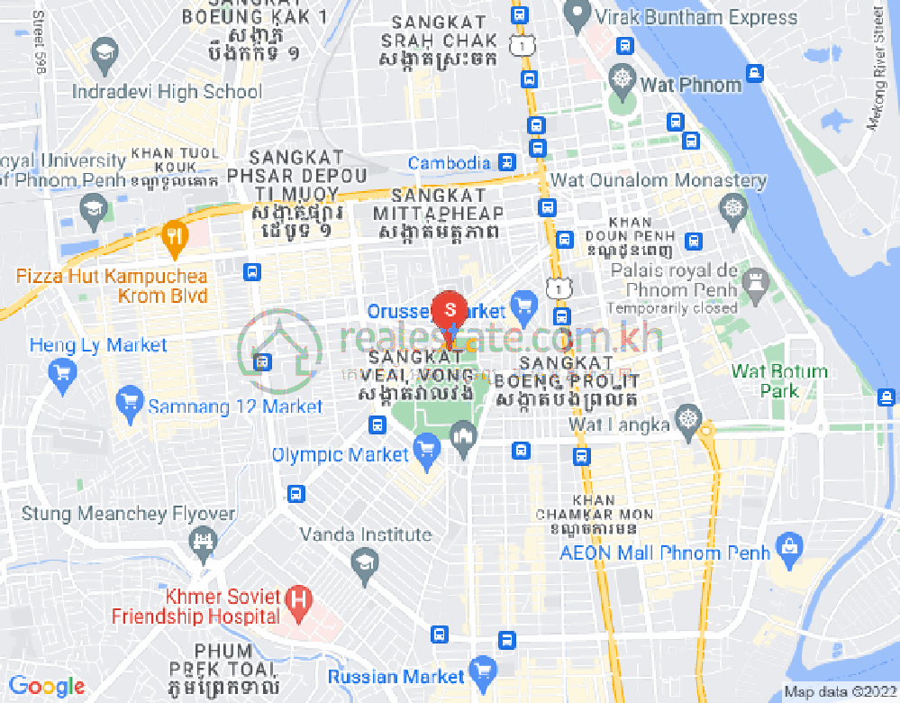 Mapa: Veal Vong, 7 Makara, Phnom Penh