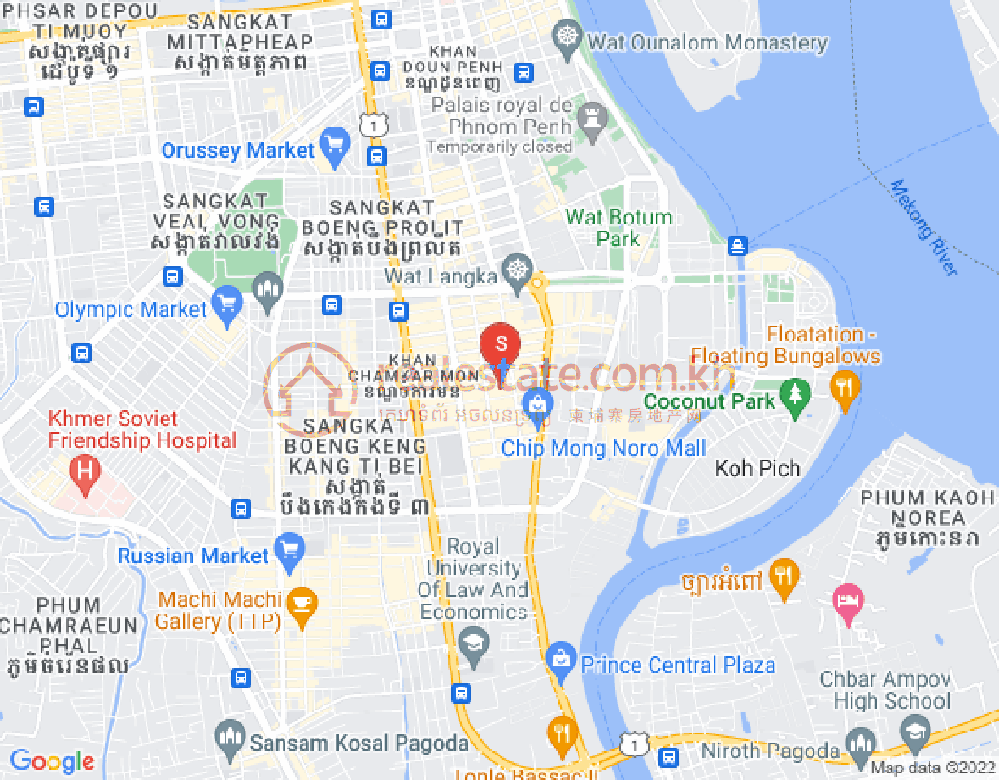 Map of BKK 1, Boeng Keng Kang, Phnom Penh